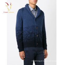 100% Cashmere Men manga comprida V Neck Cardigan